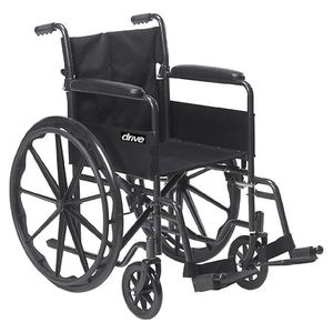 lot 30109 image: TransportWheelchairWheelchairs K1 Product Description SlvrSprt-1,18SlvrVeinFxdArm,SwgFt,1cs&nbsp