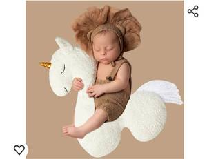 lot 30110 image: Newborn-Photography-Props Baby-Posing-Pillow Baby Unicorn Photoshoot Props Infant One-Horned Alpaca Photoshoot Props for Boy Girl Birthday Party