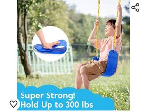 lot 30114 image: Swing for Outdoor Swing Set - Pack of 2 Swing Seat Replacement Kit with Heavy Duty Chains - Backyard Swingset Playground Accessories for Kids (Blue)