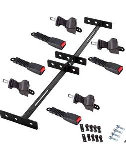 lot 30118 image: Universal Golf Cart Retractable Seat Belts and Bracket Kit 4 Passenger for Club Car,EZGO Yamaha etc. Golf Cart
