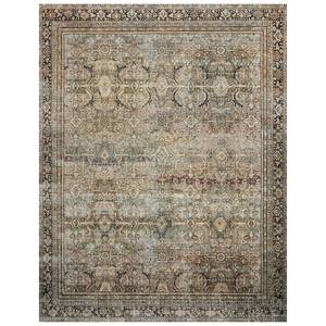 lot 29442 image: Loloi II Layla Printed Oriental Distressed Olive  Charcoal 9 -0 x 12 -0 Area Rug&nbsp