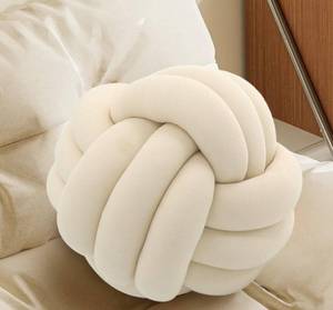 lot 30156 image: Knot Pillow Ball,Round Throw Pillows,Ivory Decorative Ball Pillows for Couch,