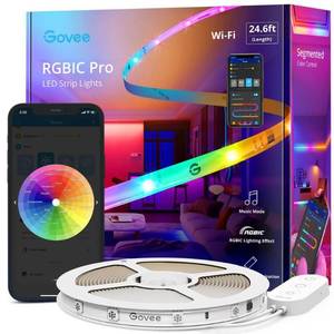 lot 29435 image: Govee - Wi-Fi RGBIC LED Strip Light - 25 feet - Multi