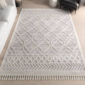 lot 30051 image: nuLOOM 8x11 Ansley Moroccan Tassel Area Rug, Light Grey, High-Low Textured Bohemian Design, Plush High Pile, Stain Resistant, For Bedroom, Living Room, Hallway, Entryway - Retail $199.87