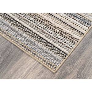 lot 30076 image: Garland Rug Carnival Stripe Assorted Earth Tone 7x12 Modern Stain Resistance Area Rug&nbsp