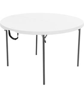 lot 30077 image: WHITE CIRCLE FOLDING TABLE
