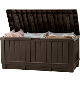 lot 30187 image: Keter 165 Gallon Weather Resistant Resin Deck Storage Container Box Outdoor Patio Garden Furniture
