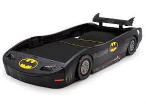 lot 839 image: Delta Children DC Comics Batman Batmobile Car Plastic Twin Bed, Black