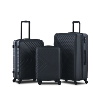lot 28782 image: Travelhouse 3 Piece Hardshell Luggage Set Hardside Lightweight Suitcase with TSA Lock Spinner Wheels 20in24in28in.(Black)