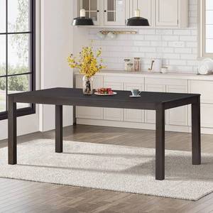 lot 30059 image: COLAMY Dining Table, 60 Kitchen Wood Table, BrownBeige