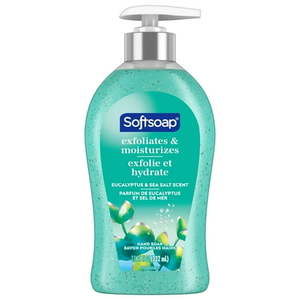 lot 2146 image: Softsoap Therapy Eucalyptus and Sea Salt Scent Exfoliating Liquid Hand Soap 11.25 oz Bottle