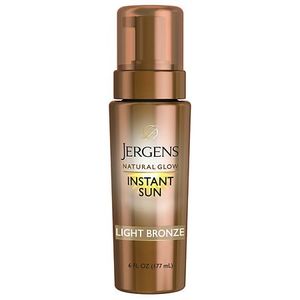 lot 2195 image: Jergens Natural Glow Instant Sun Sunless Tanning Mousse Tropical Scent Light Bronze 6 oz