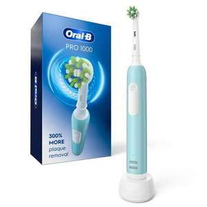 lot 2205 image: Oral-B 1000 CrossAction Electric Toothbrush Green Powered by Braun