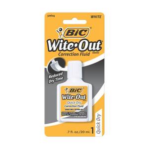 lot 2232 image: BIC Wite-Out Quick Dry Correction Fluid 20mL White Goes on Easy with A Reduced Dry Time 1-Count Pack