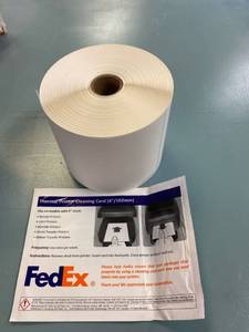 lot 2245 image: Moisturizer resistant packing labels 425 per roll. Comes with thermal cleaning card