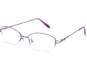 lot 60916 image: Fuisetaea Titanium Alloy Nearsighted Glasses Womens Distance Glasses Half Frame Myopia Glasses -1.50