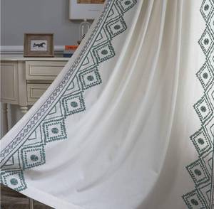 lot 60946 image: ColorBird Boho Curtains Living Room, Embroidered Sage Green Curtains Light Filtering Curtains 84 inches Long, 2 Panels Embroidered Bedroom Window Curtain Panels for Nursery Dining