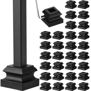 lot 60958 image: Iron Baluster Shoes Bulk Stair Flat Shoe with Screw Flat Baluster Shoe 12 Inch Stair Balusters for Staircase Stair Square Scroll Basket Twist Knuckle Staircase Balusters Metal, Satin Black(36 Pcs)