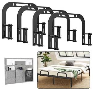 lot 60962 image: DELLAN Mattress Slide Stopper, Non-Slip Mattress Gripper Retainer Bar, Mattress Holder for Metal Bed Frame to Prevent Sliding (4 Pack), Regular, Black