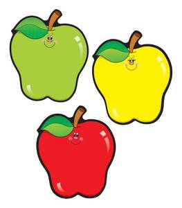 lot 60981 image: Carson Dellosa 36pc Red, Yellow, Green Apples Bulletin Board Cutouts, Apple Bulletin Board Decorations for Bulletin Board, Cubbies, Door, Locker Decor & Back to School Bulletin Board Classroom Decor