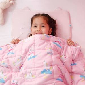 lot 61004 image: Insugar Weighted Blanket, 36�x 48�,3lbs, Cooling Heavy Throw Blanket,Soft and Cozy Weighted Blanket, Pink Unicorn