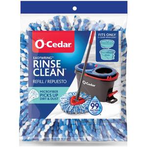 lot 61006 image: O-Cedar EasyWring RinseClean Spin Mop Microfiber Refill, 1-Pack, Blue