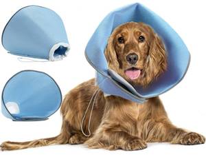 lot 61007 image: Dog Cone Collar for Large Dogs, Adjustable Soft Pet Cone for Dogs to Stop Licking Wound After Surgery, Dog Cone Alternative Pet E-Collar, Cone for Dogs After Surgical Recovery Collar