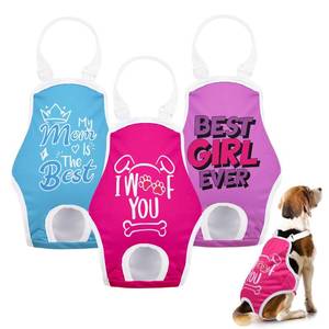 lot 61028 image: Docuwee Dog Diapers Sanitary Panties with Adjustable Suspender, 3 Pack Washable Reusable Dog Period Diapers, Dog Underwear, Doggie Diapers for Female Puppy in Heat (My Mom is The Best, XL)