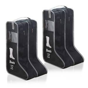 lot 61038 image: KOVOSCH 2 Pack Portable Boots Storage Bag, Black Shoe Bags for Storage and Travel Dust Proof Travel Shoe Bags for Packing (Large)