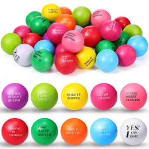 lot 61062 image: Sotiff 100 Pieces Motivational Stress Balls Colorful Foam Balls Inspirational Stress Relief Balls Quotes Stress Ball Pack Small Anxiety Balls for Relief Encouraging(Ten Colors,One Size)