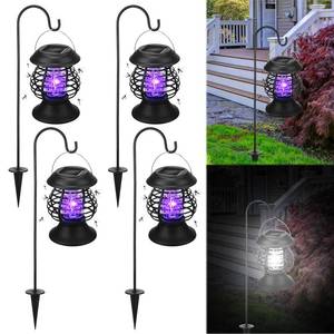 lot 61078 image: Qualirey 4 Pcs Outdoor Waterproof LED Solar Bug Zapper 2 in 1 Hanging Mosquito Zapper Mosquito Killer Outdoor Cordless Garden Waterproof Fly Zapper Outdoor Insect Killer for Backyard Farm Patio