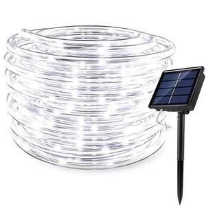 lot 61083 image: RUICHEN Solar Rope Lights Outdoor String Lights, 16.5 Ft 50 LED Tube Light Waterproof Copper Wire Fairy Lights for Garden Fence Yard Christmas Wedding Party (Cool White)