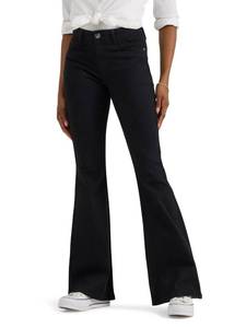 lot 61091 image: Lee Womens Legendary Mid Rise Flare Jean, Black Appears Size 2