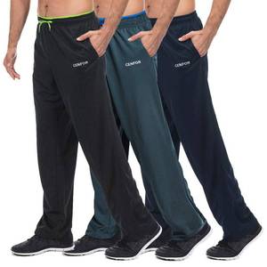 lot 61094 image: CENFOR Mens Sweatpant with Pockets Open Bottom Athletic Pants,3 Piece, Jogging, Workout, Gym, Running, Hiking, Training, Set(Black,Gray,Navy Blue,L)