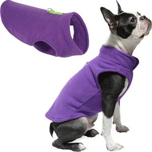 lot 61095 image: Gooby Fleece Vest Dog Sweater - Lavender, Large - Warm Pullover Fleece Dog Jacket with O-Ring Leash - Winter Small Dog Sweater Coat - Cold Weather Dog Clothes for Small Dogs Boy or Girl