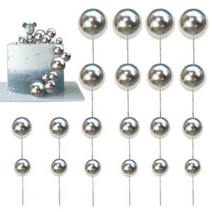 lot 61123 image: Balls Cake Topper Mini Balloons Cake Topper Pearl Balls Cake Pick Foam Ball Cupcake Topper Baking Decoration Supplies Toothpick Party Wedding Anniversary Birthday Baby Shower Cake Decoration