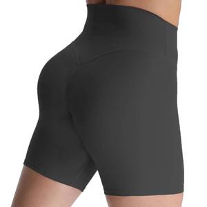 lot 61141 image: Aoxjox Metamorph Workout Biker Shorts for Women Tummy Control High Waisted Athletic Gym Running Deep V Yoga Shorts 6 (Black, X-Small)