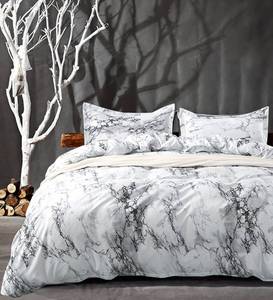 lot 61161 image: Nanko Twin Duvet Cover Set White and Black Marble Printed, 2 Piece - 1000 TC Luxury Microfiber Down Comforter Quilt Cover with Zipper Closure, Ties - Modern Style for Men and Women