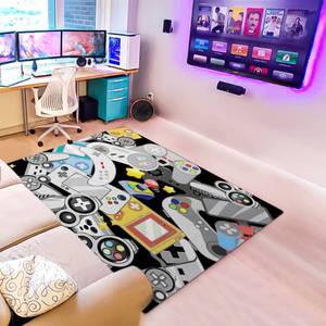 lot 3478 image: Gaming Rug Game Carpet for Gamer Kids Boy Playroom Rug Controller Area Rugs Dining Living Play Home Decor Non-Slip Comfy Floor Pink Mat39x59