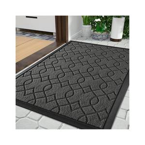 lot 3489 image: Yimobra Front Door Mat Outdoor Indoor, 100% Waterproof All-Season All-Weather Welcome Matt, Heavy Duty Doormat for Home Outside Entrance, Non Slip Floor Mat for House Entry Patio,29.5 x 17, Black Gray
