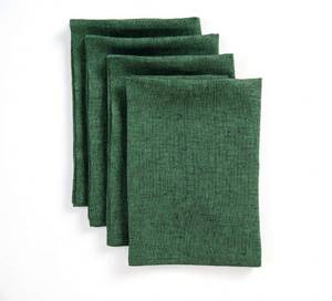 lot 3518 image: Solino Home Linen Napkins 20 x 20 Inch 100% Pure Linen Forest Green Cloth Napkins Set of 4 Machine Washable Dinner Napkins for Fall, Thanksgiving, Winter Decor Athena