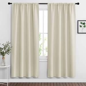 lot 3523 image: RYB HOME Blackout Curtains & Drapes - Light Block Thermal Insulated Privacy Window Covering for Bedroom Living Room Office, W 42 x L 72 inch, Beige, 2 Panels