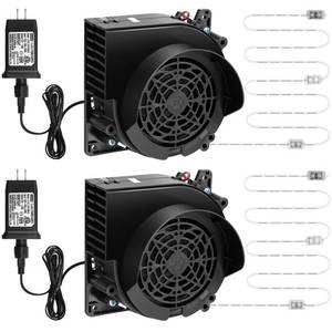 lot 3524 image: Ceenna 2 Set Christmas Air Blower for Inflatables Includes 2 Pcs 1A Air Fan Blower Replacement Motor 2 Pcs 12V1.5A Adapter 3 LED Bulbs Air Fan Blower for Thanksgiving Halloween Inflatable Decorations