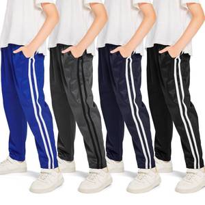 lot 3531 image: Resinta 4 Pack Boys 5-6yrs Fleece-Lined Open Bottom Sweatpants Boys Athletic Active Jogger Pants with Pockets and Drawstring