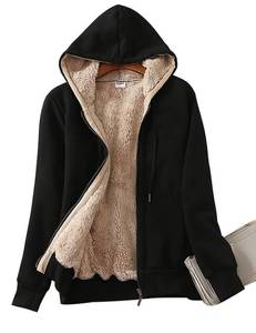 lot 3537 image: Yeokou Womens Winter Hoodies Pullover Sherpa Fleece Warm Heavyweight Sweatshirt(#5Black-S)