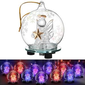 lot 3546 image: Syhood LED Angel Ornaments for Christmas Tree 2.4 Inch Lighted Angel Snow Globe Decorations Color Changing Crystal Ball Hanging Ornament for Xmas Decor(12 Pcs, Pentagram)