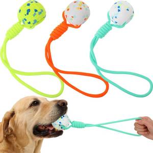 lot 7471 image: Silipull 3 Pcs Dog Ball with Rope Dog Rope Toys Training Ball on a Rope ETPU with Handle for Tug of War Dog Throw Toys Exercise Fetch Toys for Small Medium Large Dogs Rewards Gifts