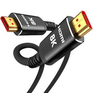 lot 7480 image: Snowkids 8K HDMI Cable Long 2.1 30FT9M 48Gbps, Ultra 48Gbps High Speed 3D 8K60 4K120 144Hz Braided HDMI Cord eARC HDR10 HDCP 2.2&2.3 Compatible with Roku TVPS5HDTVBlu-ray