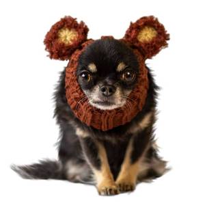 lot 9434 image: Zoo Snoods Fuzzy Bear Costume - Warm Knit Dog Snood Wrap for Pets, Neck Ear Cover Protection, Halloween Winter (Small)