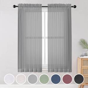 lot 9440 image: OWENIE Gray Sheer Curtains, Sheer Curtains 63 inch Length 2 Panels Set, Rod Pocket Voile Fimly Sheer Drapes for Living RoomBedroom, 2pcs, Each 42 W x 63 L